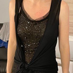 Alice and Olivia Sequin Top and Shawl